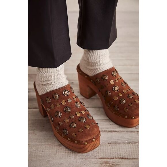 Free People Claudia Leather Clogs Sandals $168 - Picture 5 of 9